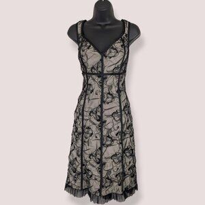 🍁V. Cartise Black Lace Beige Sleeveless Dress